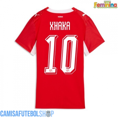 Camisa de time de futebol Suíça Granit Xhaka #10 Replicas 1º Equipamento Feminina Mundo 2026 Manga Curta